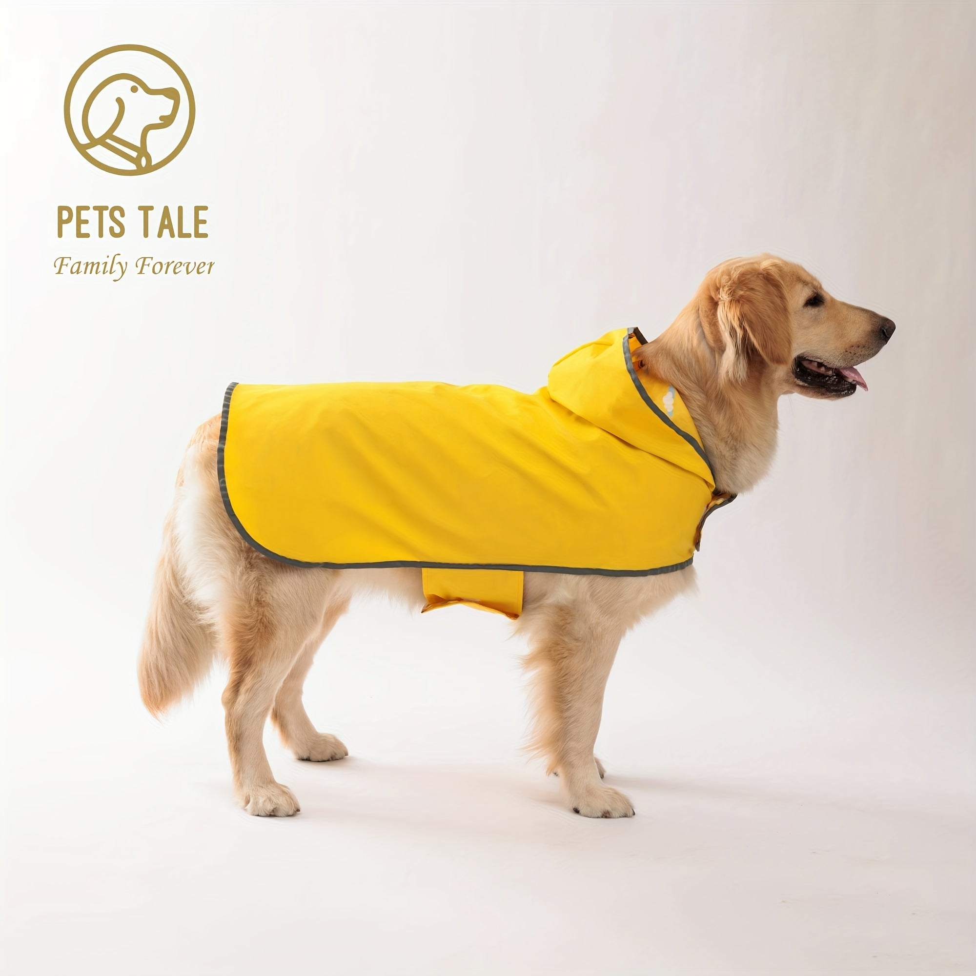 1pc PETS TALE Reversible Dog Raincoat, Polyester Pet Jacket with Duck Print, Machine Washable, Adjustable Straps for Small to Extra Large Breeds