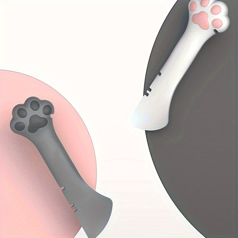 1pc Pet Can Opener Spoon Shovel, Can Opener for Cat Food, Multi-Angle Cleaning Scraper Shovel, Suitable for Cat Canned Food, Dry Food Spoon, Wet Food Spoon, a Gift for Pets, Christmas Gift, Halloween Gift, Gray, White, Can Op